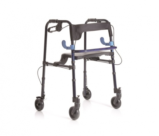 ROLLATOR PIEGHEVOLE IN ALLUMINIO VERNICIATO CON 2 LEVE>